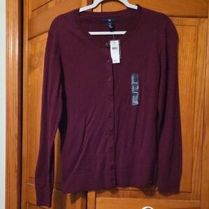 GAP Deep Red Cardigan Sweater